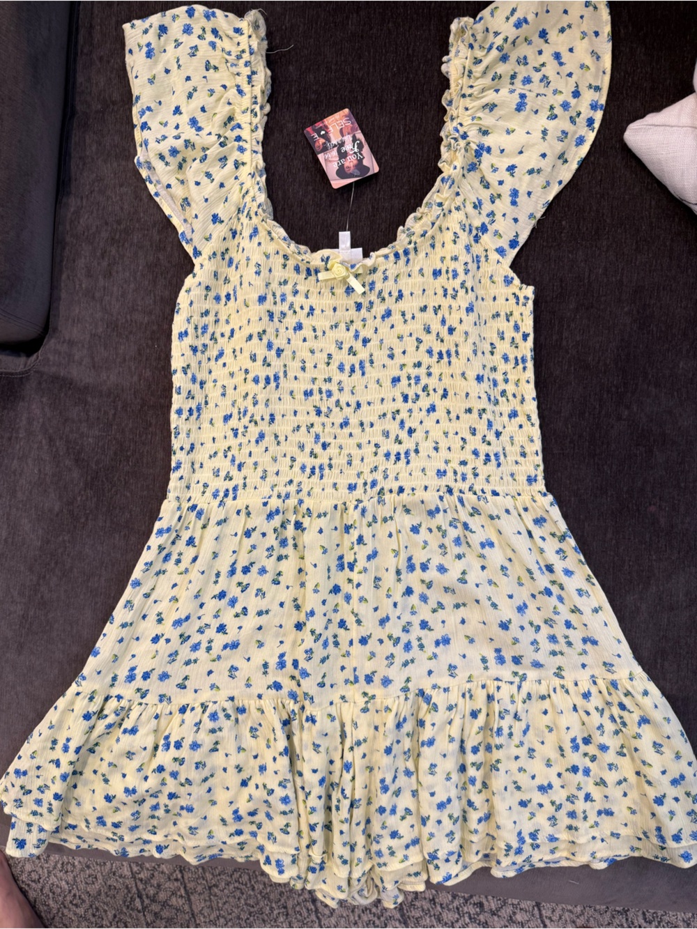 Self Esteem Floral Smocked Romper